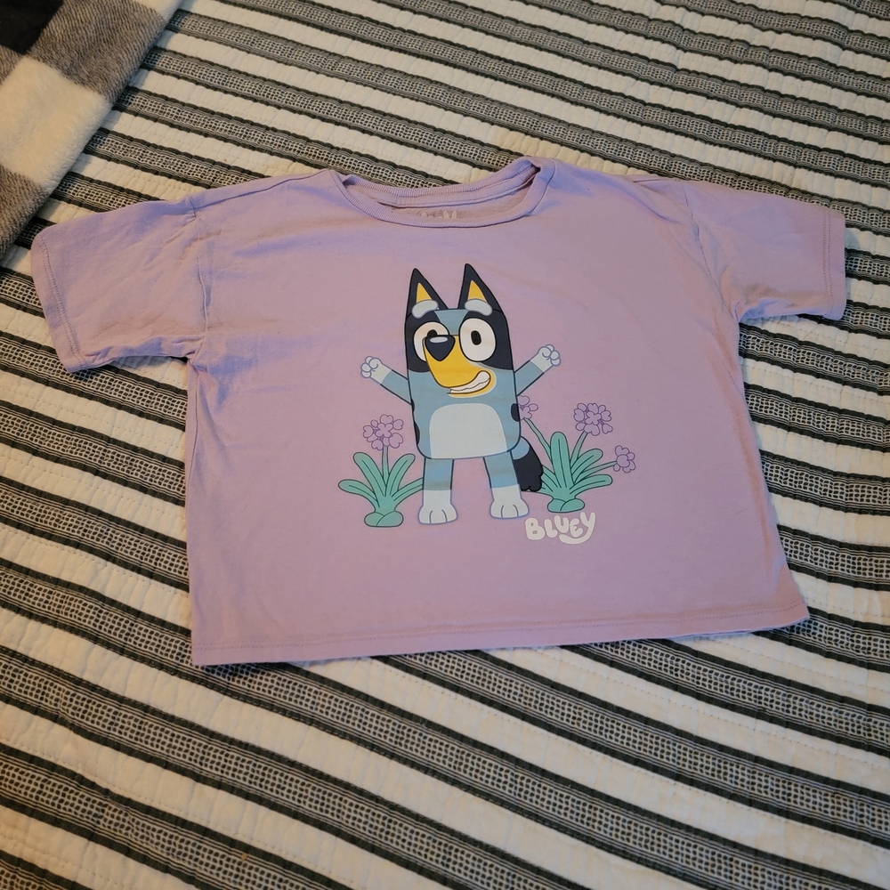Girls Bluey Boxy Purple Tshirt